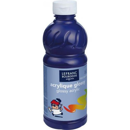 Flacon 500 ml, couleurs acryliques glossy lefranc & bourgeois - bleu outremer - Image principale