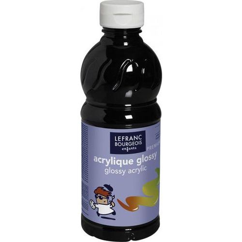 Flacon 500 ml, couleurs acryliques glossy lefranc & bourgeois - noir - Image principale