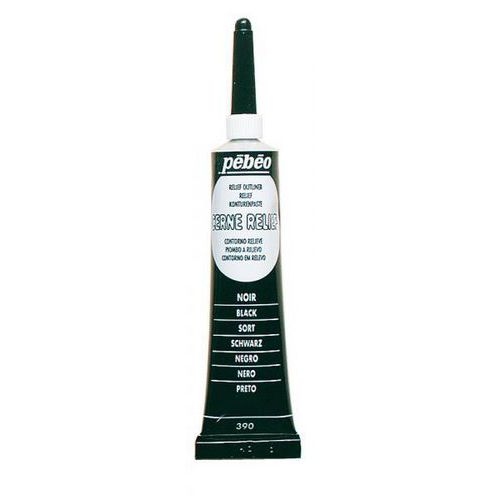 Boîte 6 tubes cerne relief 6 x 20 ml Pébéo - noir - Image principale