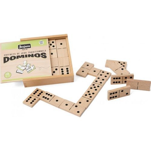 Coffret 28 grands dominos en bois - Image principale