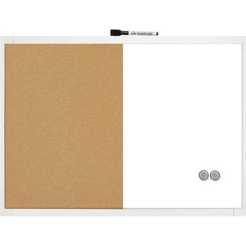 Tableau mixte liège et effaçable a sec, magnétique, encadrement plastique format 58.5 x 43 cm - Image principale