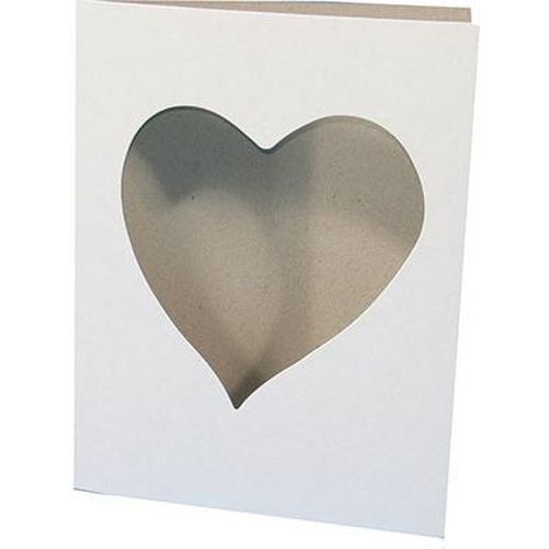 Carte cadre cœur à décorer en carton blanc 22 x 17 cm (Lot de 10) - Image principale