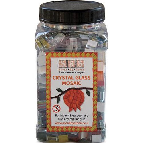 Bocal 750 g mosaïques verre 10x10 mm en couleurs assorties - Image principale