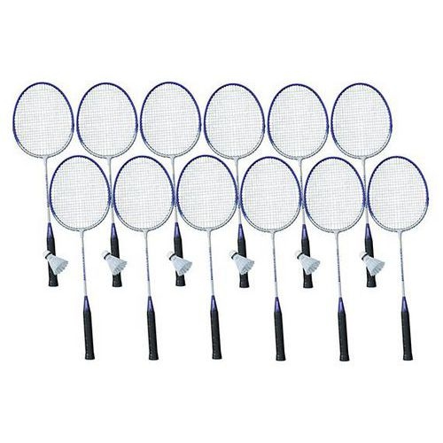 Lot de 12 raquettes badminton + 6 volants - Image principale