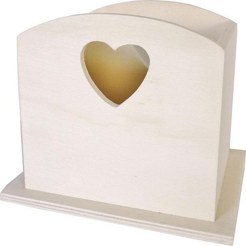 Pot à crayon coeur en bois à décorer 120x110x110 mm - Image principale