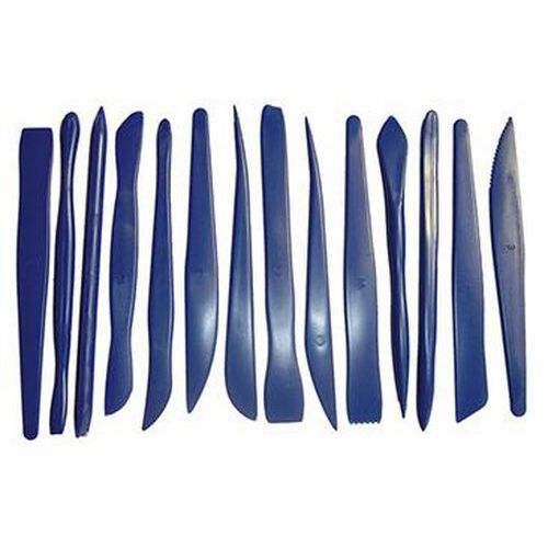 Lot 14 ébauchoirs plastique 3 en 1 pour peinture, colle, modelage. - Image principale