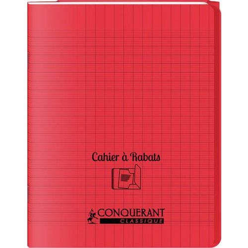Cahier avec rabats 48 pages Seyes 17x22 cm - Polypropylène rouge - Image principale