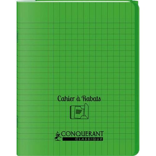 Cahier avec rabats 48 pages Seyes 24x32 cm - Polypropylène vert - Image principale