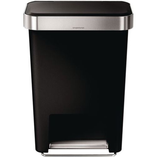 Poubelle rectangulaire 45L, Simpele Human Couleur: noir - Image principale