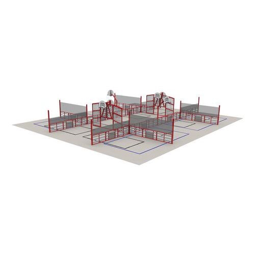 Espace multisports Pitch'One R9M à 9 aires - 22,10 x 18 m - peint - Image principale