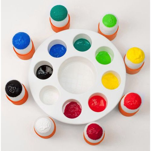 Kit palette 8 godets + 8 pochoirs manche boule - Image principale