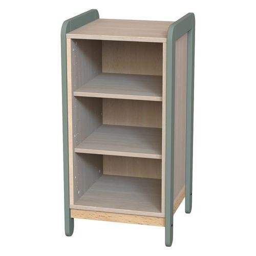 Meuble colonnes + niches Lili 1 col/3 cases Ht 98 cm kaki - Image principale