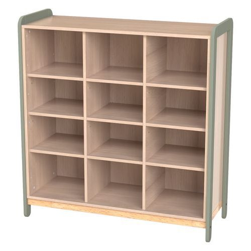 Meuble colonnes + niches Lili 3 col/12cases Ht 137 cm kaki - Image principale