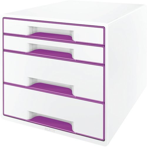 Bloc de classement Leitz WOW, 4 tiroirs Violet - Image principale