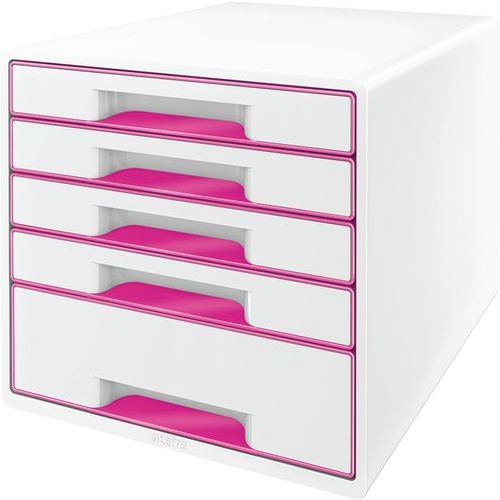 Bloc de classement Leitz WOW, 5 tiroirs Rose - Image principale