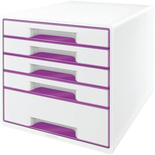 Bloc de classement Leitz WOW, 5 tiroirs Violet - Image principale