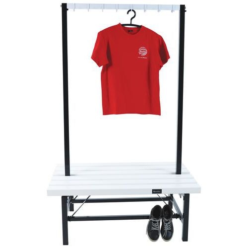 Banc double patère PVC blanc - À monter - Manutan - Image 2