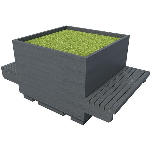 Module jardinière centrale 90 x 90 x 69 cm pour espace détente - marron - Image principale