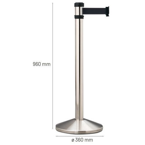 Poteau de balisage aluminium à sangle de 2 m Noir - Image 3