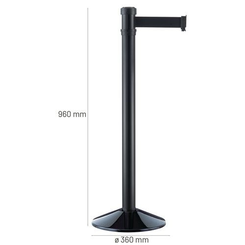 Poteau de balisage Noir à sangle de 2 m Noir - Image 4