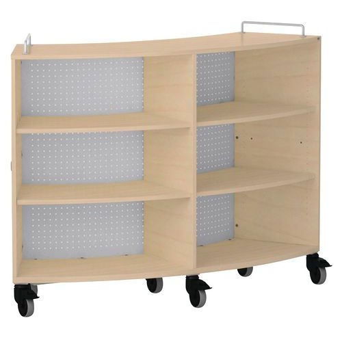 Meuble bas Shift+ Landscape mélaminé incurvé 4 étagères - érable - arctique - Image principale