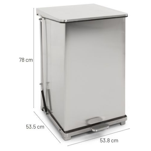 Conteneur à pédale industriel - 152 L, Coloris : Gris - Image 2
