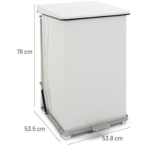 Conteneur à pédale industriel - 152 L, Coloris : Blanc - Image 3