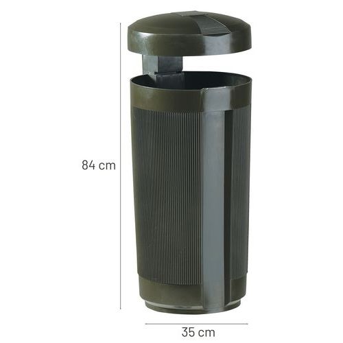 Poubelle extérieure Prima Linea 50 L Brun sienne - Image 4
