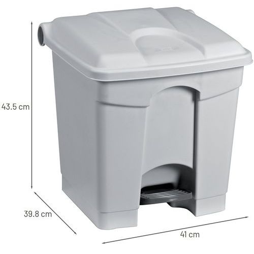 Poubelle plastique agroalimentaire 30 L gris - Image 2