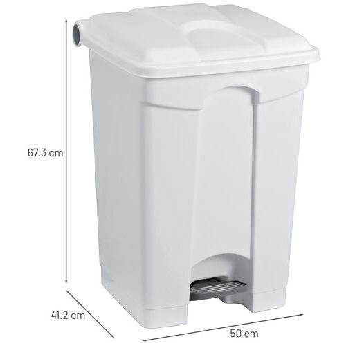 Poubelle plastique agroalimentaire 70 L blanc - Image 4