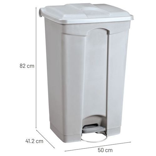 Poubelle plastique agroalimentaire 90 L gris - Image 4