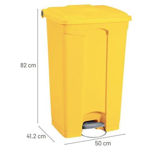 Poubelle plastique agroalimentaire 90 L jaune - Image 4