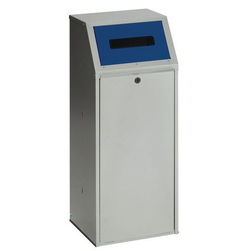 Poubelle de tri sélectif en acier - bleu 70L - Image principale