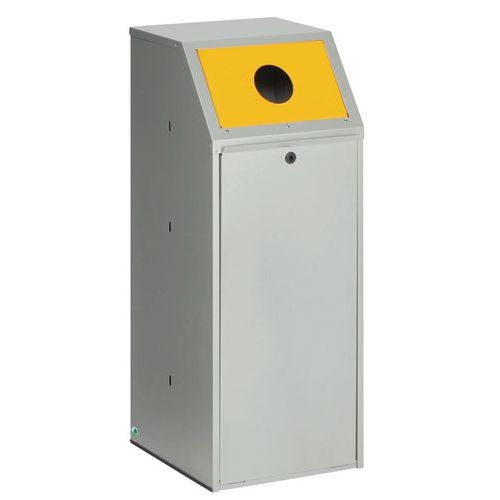 Poubelle de tri sélectif en acier - jaune 70L - Image principale