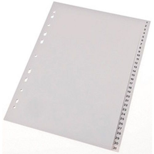 Lot de 6 Intercalaires en plastique, numériques, A4 - Image principale