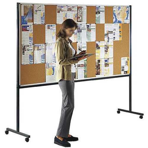 Panneaux d'affichage double face liège sur roulettes Ulmann - Image principale