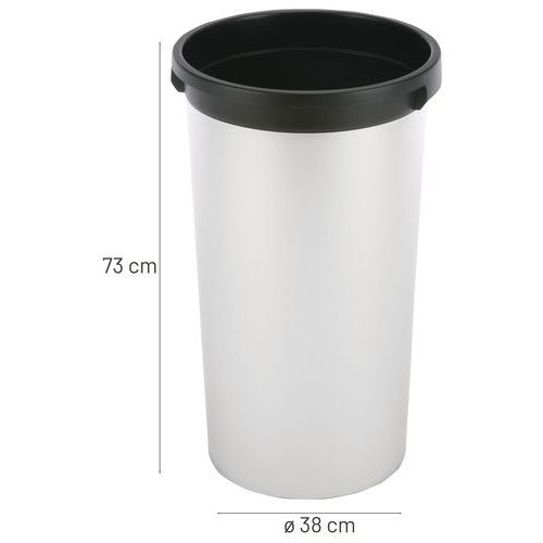Poubelle Iris ronde - 50L Gris - Image 4