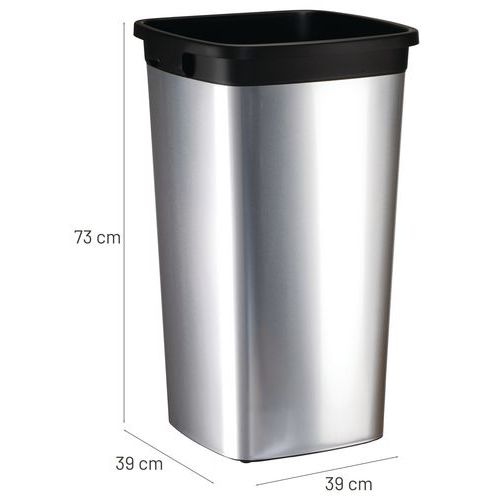 Poubelle Iris carré - 60L Gris - Image 2