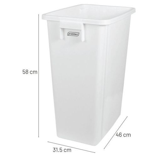 Collecteur tri sélectif sans couvercle 60 L Blanc - Image 3