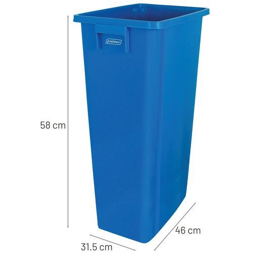 Collecteur tri sélectif sans couvercle 60 L Bleu - Image 4