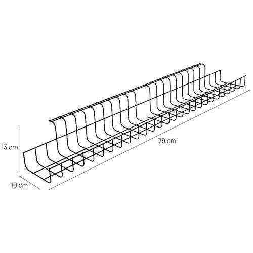 Goulotte passe-câbles ouverte Twin-Larg 18.5-Long 79-Ht 10 cm Argent - Image 4