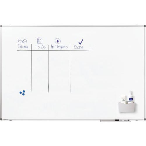 PREMIUM tableau blanc 100x150cm Acier laqué blanc - Image 3