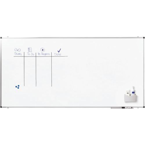 PREMIUM tableau blanc 100x200cm Acier laqué blanc - Image 4