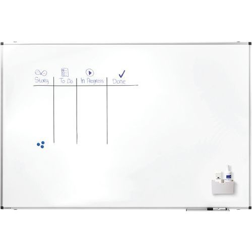 PREMIUM tableau blanc 120x180cm Acier laqué blanc - Image 4