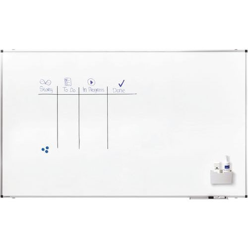 PREMIUM tableau blanc 120x200cm Acier laqué blanc - Image 2