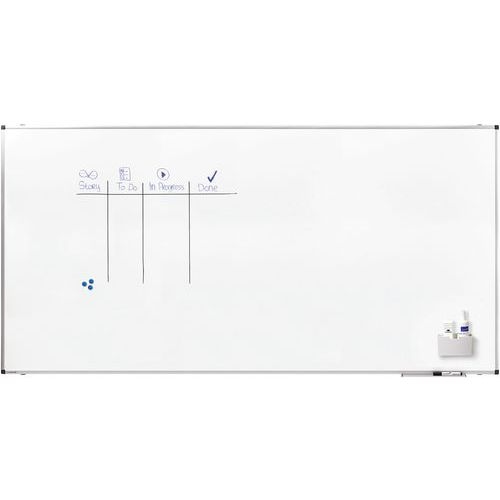 PREMIUM tableau blanc 120x240cm Acier laqué blanc - Image 2