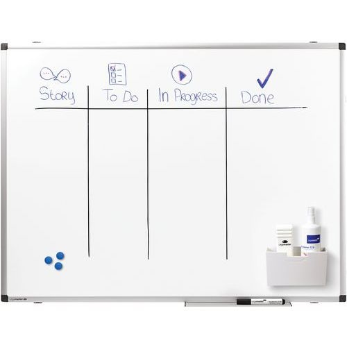 PREMIUM tableau blanc 75x100cm Acier laqué blanc - Image 2