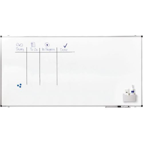 PREMIUM tableau blanc 90x180cm Acier laqué blanc - Image 3