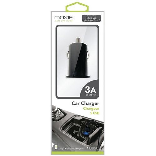 Mini chargeur allume-cigare universel avec 2 entrées USB - Moxie - Image 3