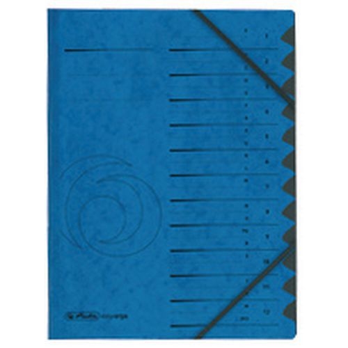 Lot de 6 Trieur easyorga, A4, carton, 12 compartiments, bleu - Image principale